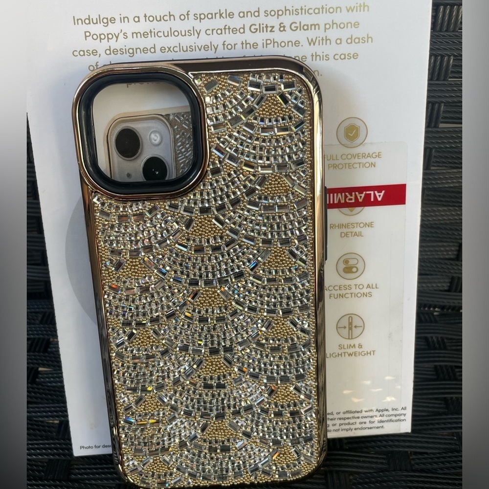 iPhone Case 14/13 ,Gold Glitz & Glam Phone Case for iPhone 14/13 - Picture 3 of 13